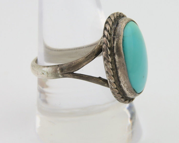 Navajo Handmade Ring 925 Silver Natural Turquoise Native Artist C.80's
