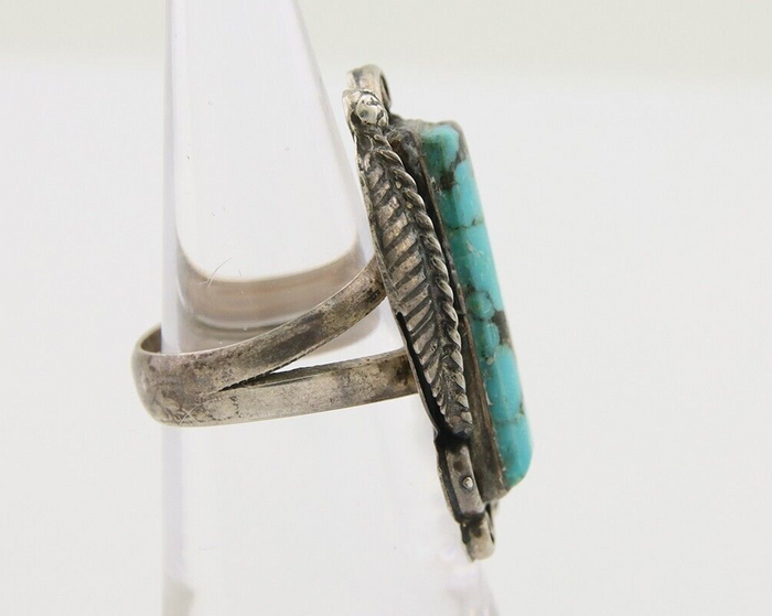 Navajo Handmade Ring 925 Silver Natural Turquoise Native Artist C.80's