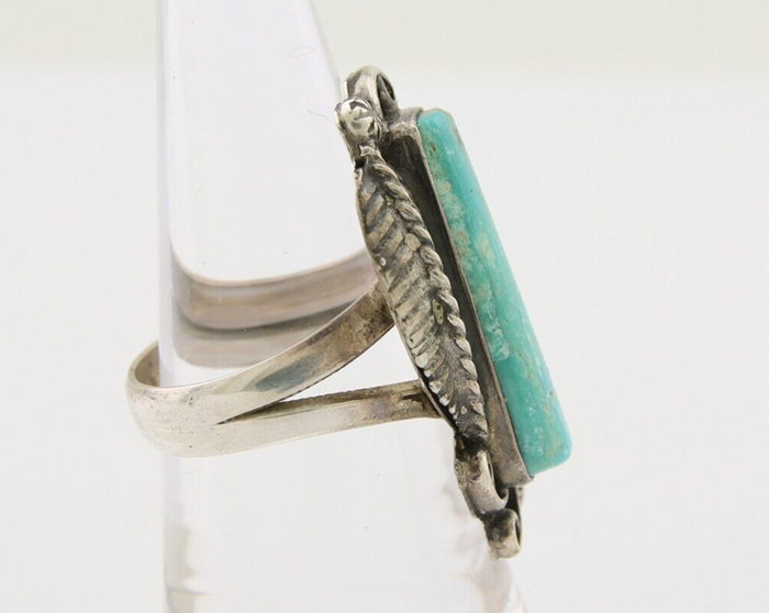 Navajo Handmade Ring 925 Silver Natural Turquoise Native Artist C.80's