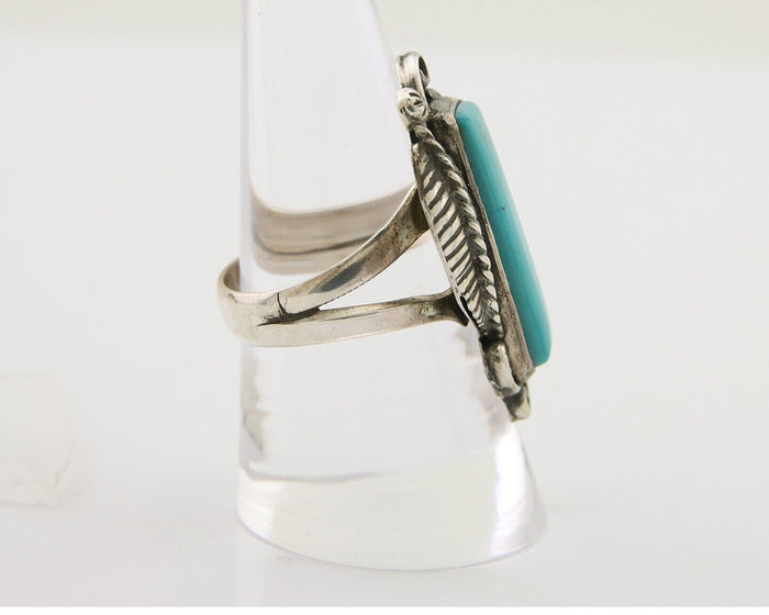 Navajo Handmade Ring 925 Silver Natural Turquoise Native Artist C.80's