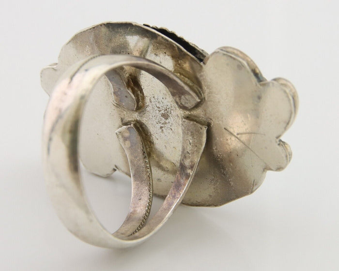 Navajo Handmade Ring 925 Silver Natural Turquoise Native Artist C.80's