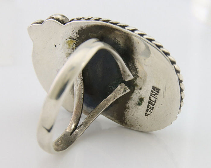 Navajo Handmade Ring 925 Silver Natural Turquoise Native Artist C.80's