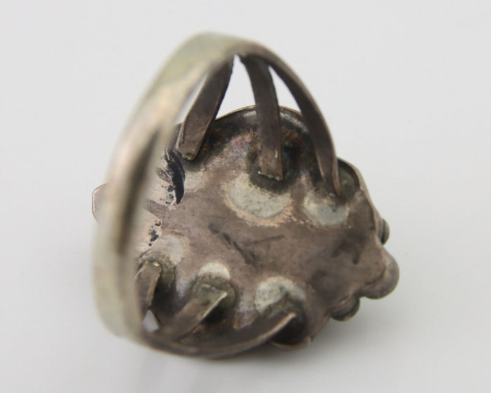 Navajo Handmade Ring 925 Silver Natural Turquoise Native Artist C.80's