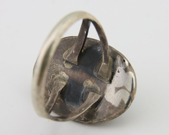 Navajo Handmade Ring 925 Silver Natural Turquoise Native Artist C.80's