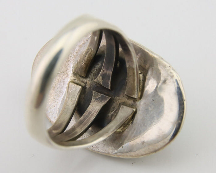 Navajo Handmade Ring 925 Silver Natural Turquoise Native Artist C.80's