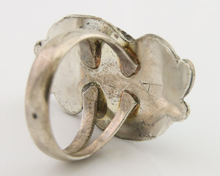 Navajo Handmade Ring 925 Silver Natural Turquoise Native Artist C.80's