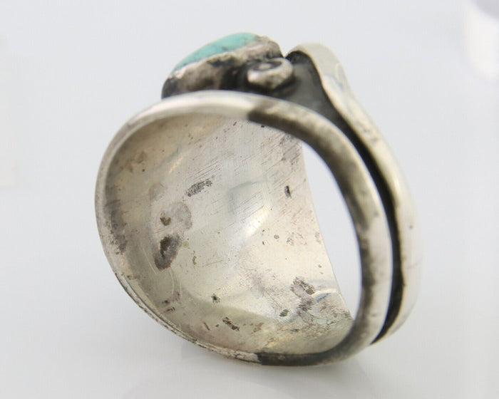 Navajo Handmade Ring 925 Silver Natural Turquoise Native Artist C.80's