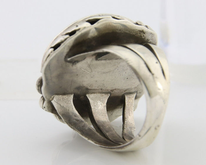Navajo Handmade Ring 925 Silver Natural Turquoise Native Artist C.80's