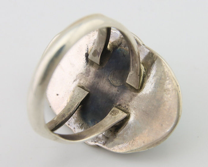 Navajo Handmade Ring 925 Silver Natural Turquoise Native Artist C.80's