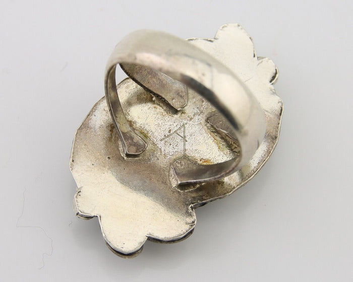 Navajo Handmade Ring 925 Silver Natural Turquoise Native Artist C.80's