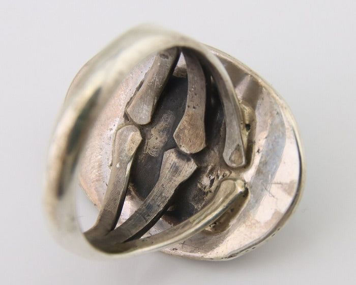 Navajo Handmade Ring 925 Silver Natural Turquoise Native Artist C.80's