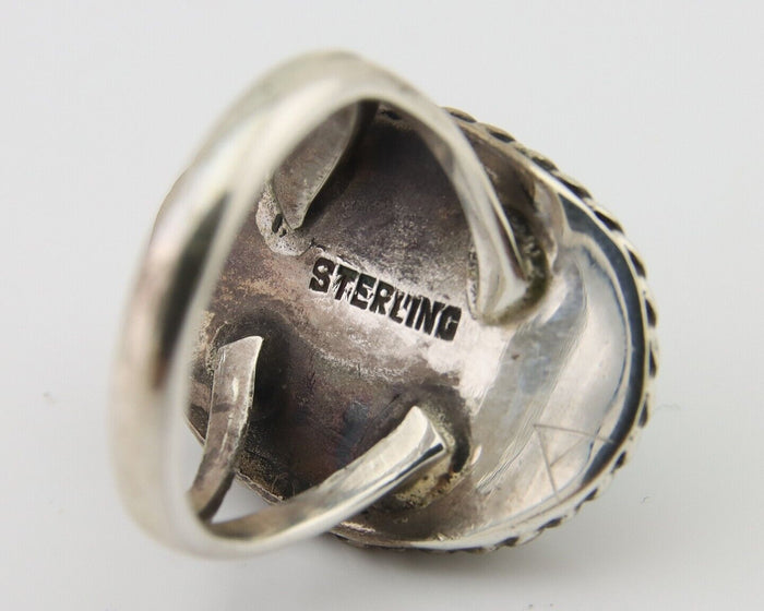Navajo Handmade Ring 925 Silver Natural Turquoise Native Artist C.80's