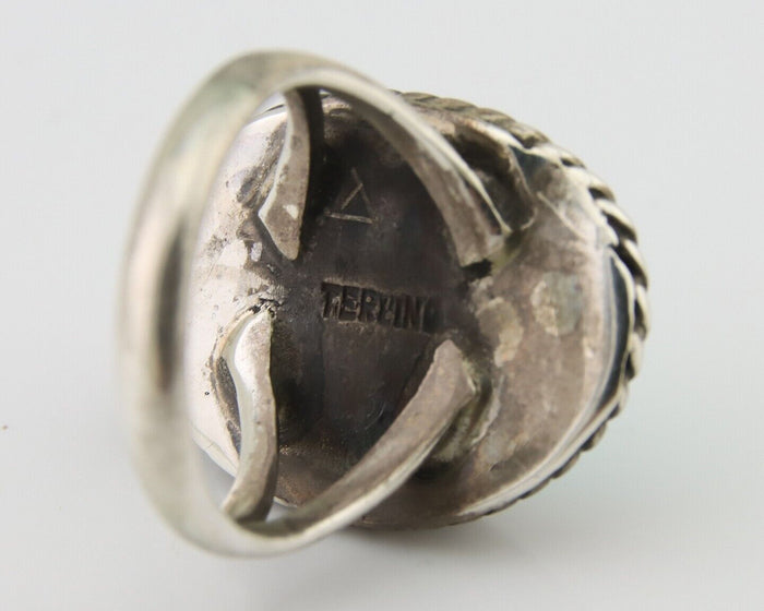 Navajo Handmade Ring 925 Silver Natural Turquoise Native Artist C.80's