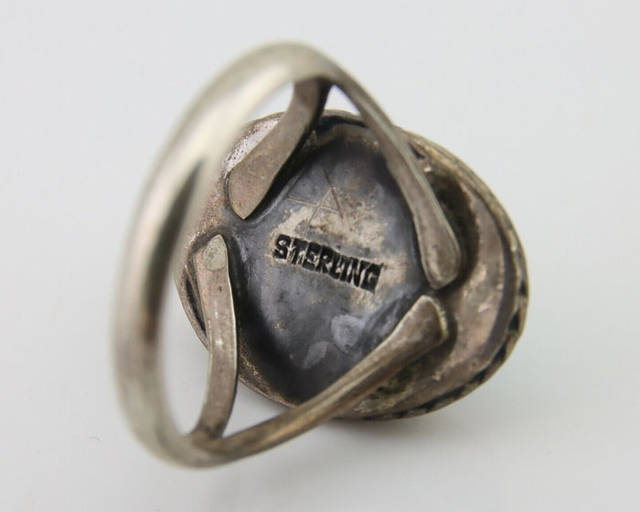 Navajo Handmade Ring 925 Silver Natural Turquoise Native Artist C.80's