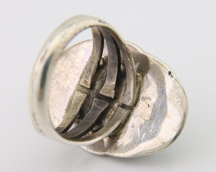 Navajo Handmade Ring 925 Silver Natural Turquoise Native Artist C.80's