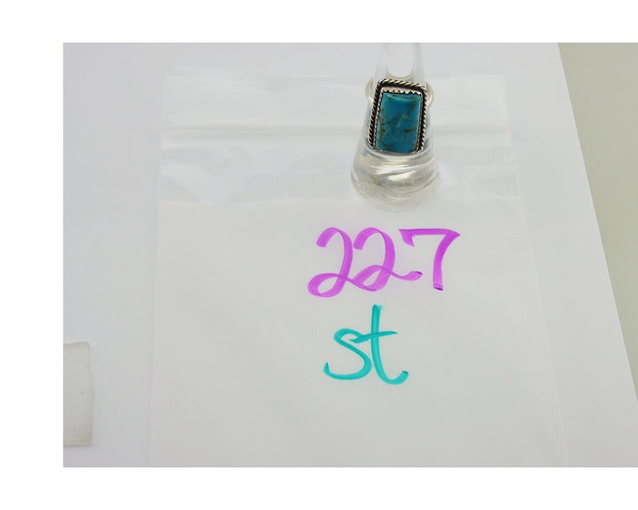 Navajo Handmade Ring 925 Silver Natural Turquoise Native Artist C.80's