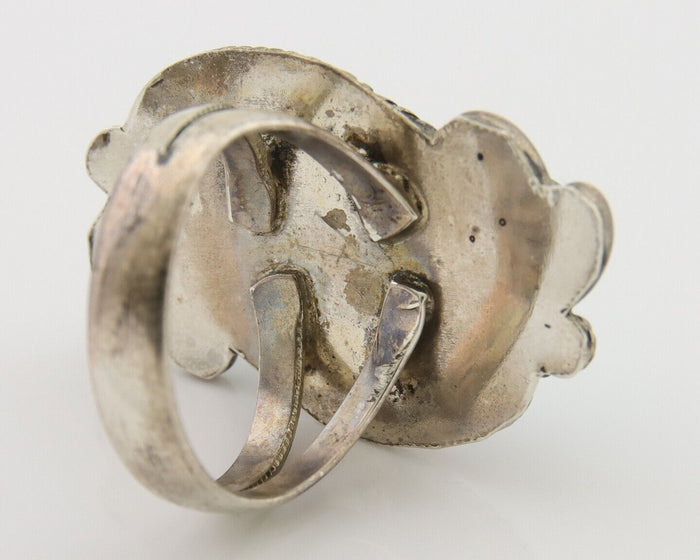Navajo Handmade Ring 925 Silver Natural Turquoise Native Artist C.80's