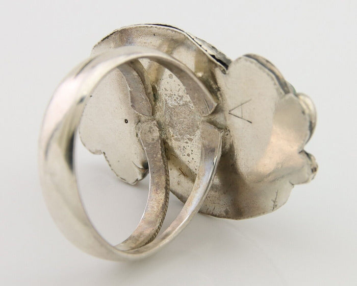 Navajo Handmade Ring 925 Silver Natural Turquoise Native Artist C.80's