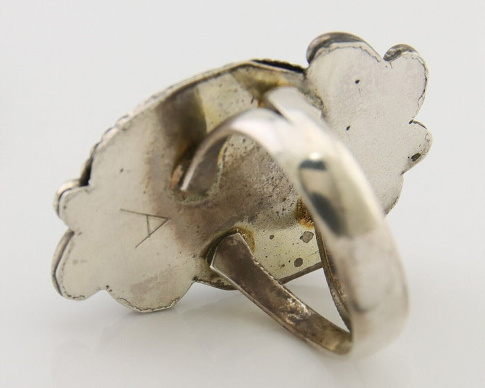 Navajo Handmade Ring 925 Silver Natural Turquoise Native Artist C.80's