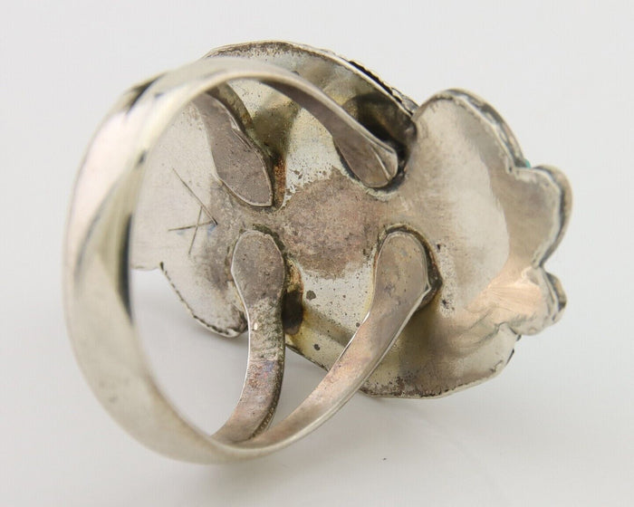 Navajo Handmade Ring 925 Silver Natural Turquoise Native Artist C.80's