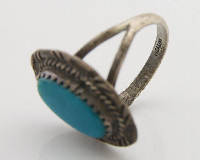 Navajo Handmade Ring 925 Silver Natural Turquoise Native Artist C.80's
