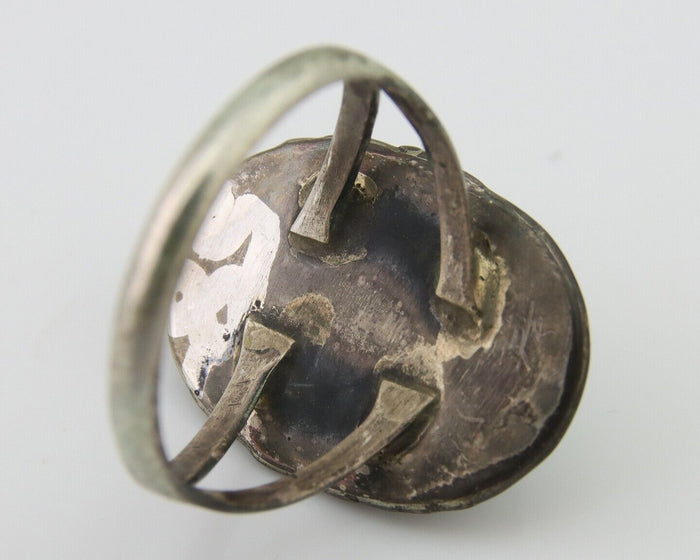 Navajo Handmade Ring 925 Silver Natural Turquoise Native Artist C.80's