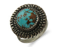 Navajo Handmade Ring 925 Silver Nevada Turquoise Native Artist C.80's