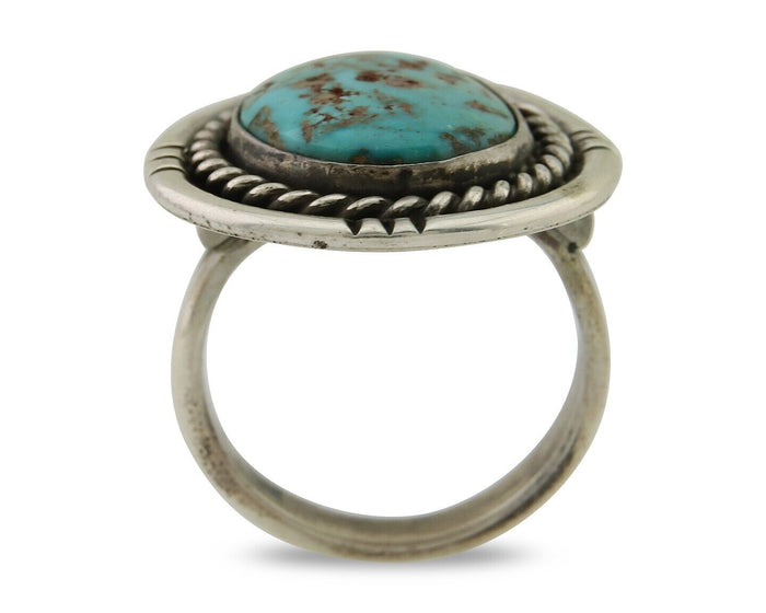 Navajo Handmade Ring 925 Silver Nevada Turquoise Native Artist C.80's