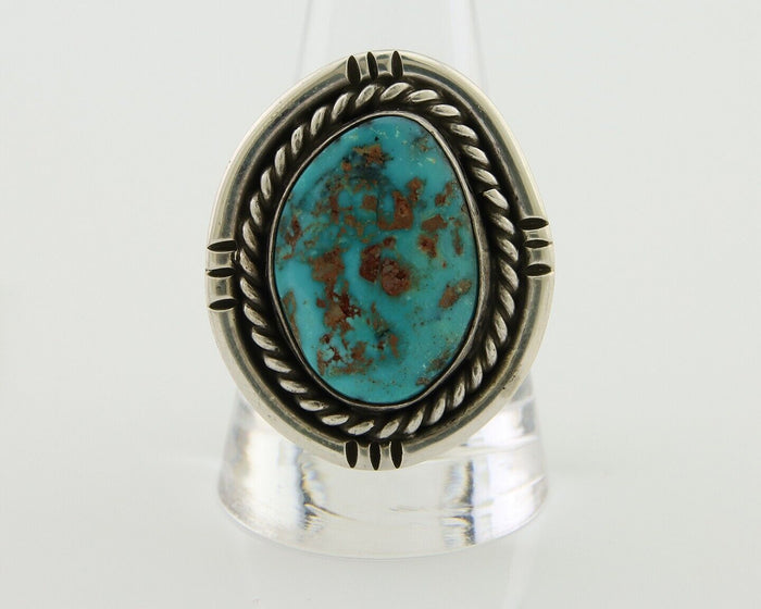 Navajo Handmade Ring 925 Silver Nevada Turquoise Native Artist C.80's