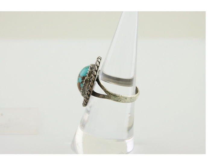 Navajo Handmade Ring 925 Silver Nevada Turquoise Native Artist C.80's