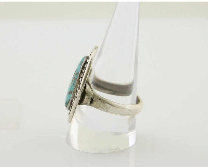 Navajo Handmade Ring 925 Silver Nevada Turquoise Native Artist C.80's