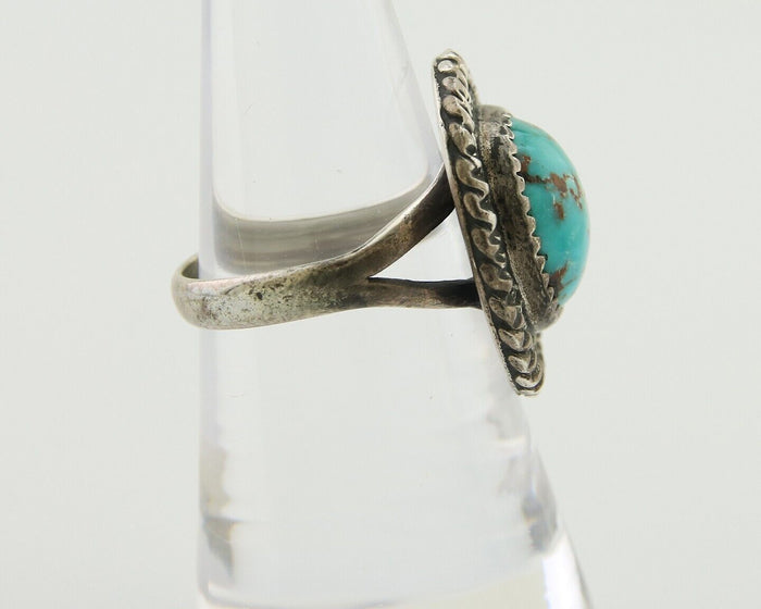 Navajo Handmade Ring 925 Silver Nevada Turquoise Native Artist C.80's
