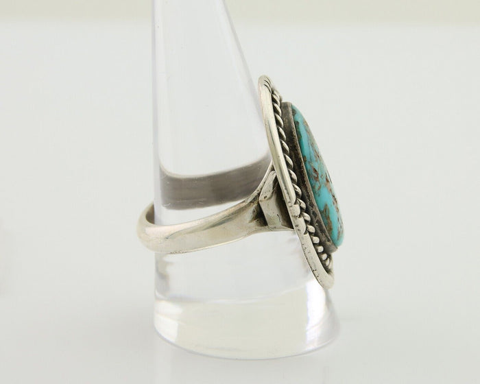 Navajo Handmade Ring 925 Silver Nevada Turquoise Native Artist C.80's