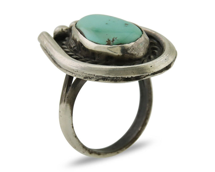 Navajo Handmade Ring 925 Silver Royston Turquoise Native Artist C.80's