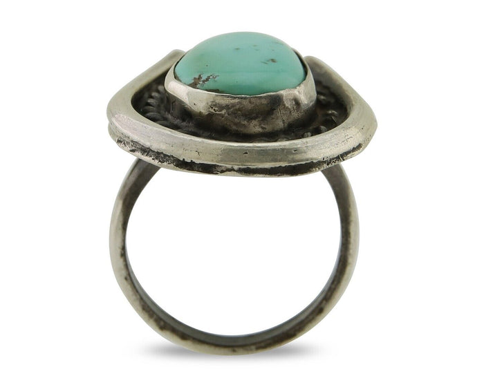 Navajo Handmade Ring 925 Silver Royston Turquoise Native Artist C.80's