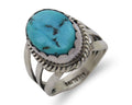 Navajo Handmade Ring 925 Silver Sleeping Beauty Turquoise Artist C.80's