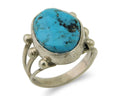 Navajo Handmade Ring 925 Silver Sleeping Beauty Turquoise Artist C.80's