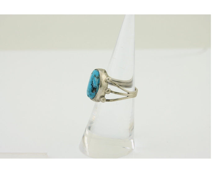 Navajo Handmade Ring 925 Silver Sleeping Beauty Turquoise Artist C.80's