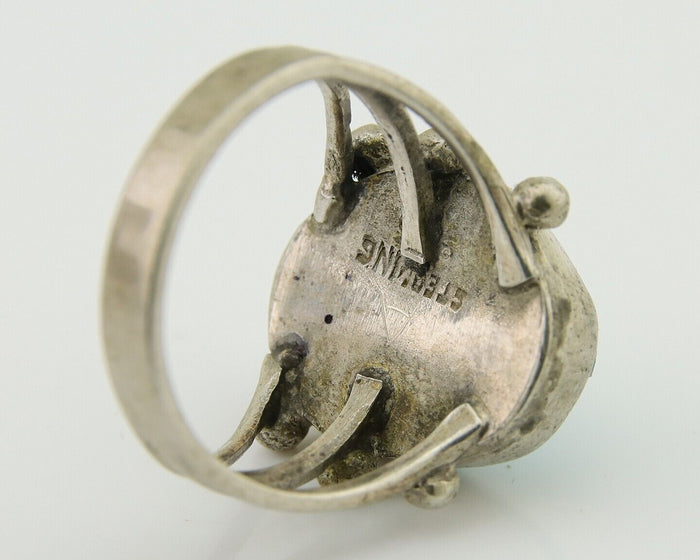 Navajo Handmade Ring 925 Silver Sleeping Beauty Turquoise Artist C.80's
