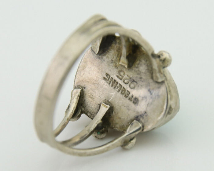 Navajo Handmade Ring 925 Silver Sleeping Beauty Turquoise Artist C.80's