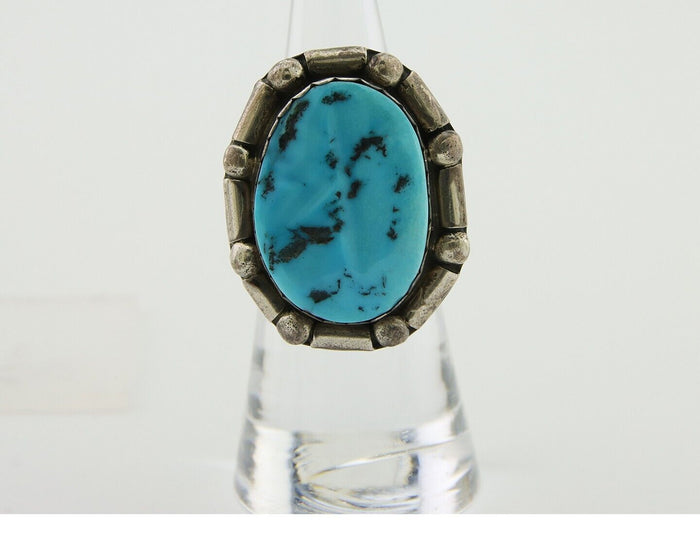 Navajo Handmade Ring 925 Silver Sleeping Beauty Turquoise C.80's