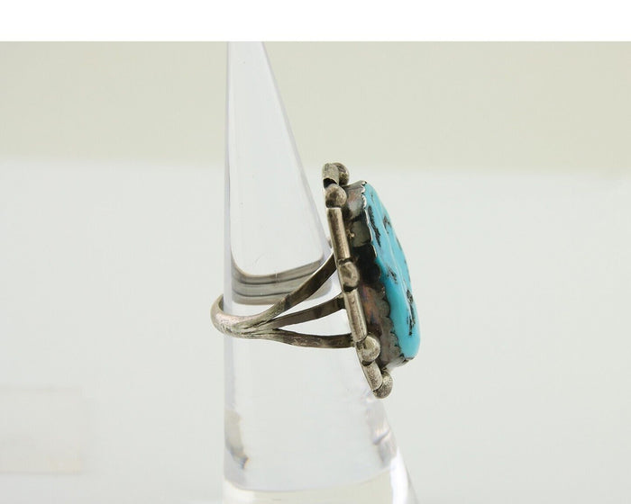 Navajo Handmade Ring 925 Silver Sleeping Beauty Turquoise C.80's