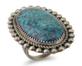 Navajo Handmade Ring 925 Silver Spiderweb Turquoise Native Artist C.80's