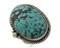 Navajo Handmade Ring 925 Silver Spiderweb Turquoise Native Artist C.80's