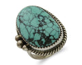 Navajo Handmade Ring 925 Silver Spiderweb Turquoise Native Artist C.80's