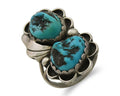Navajo Handmade Ring 925 Silver Turquoise Artist Signed F C.80's