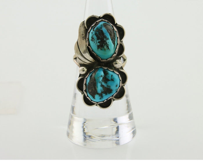 Navajo Handmade Ring 925 Silver Turquoise Artist Signed F C.80's