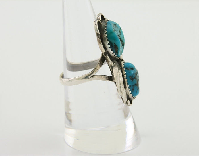 Navajo Handmade Ring 925 Silver Turquoise Artist Signed F C.80's