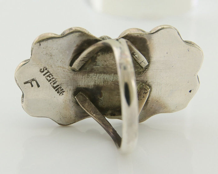 Navajo Handmade Ring 925 Silver Turquoise Artist Signed F C.80's
