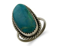 Navajo Handmade Ring .925 Silver Turquoise Artist Signed Henrietta Yesele C.80's